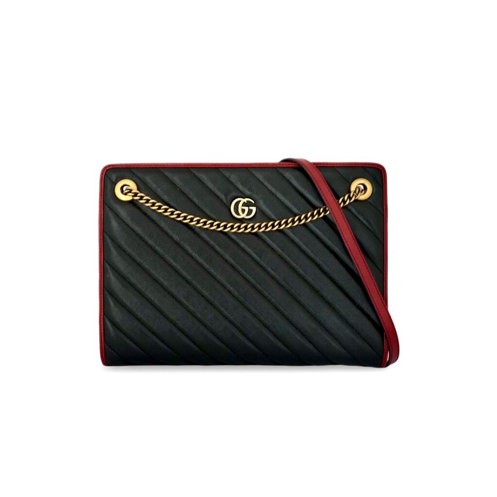 Marmont Slim Shoulder Leather Black Red