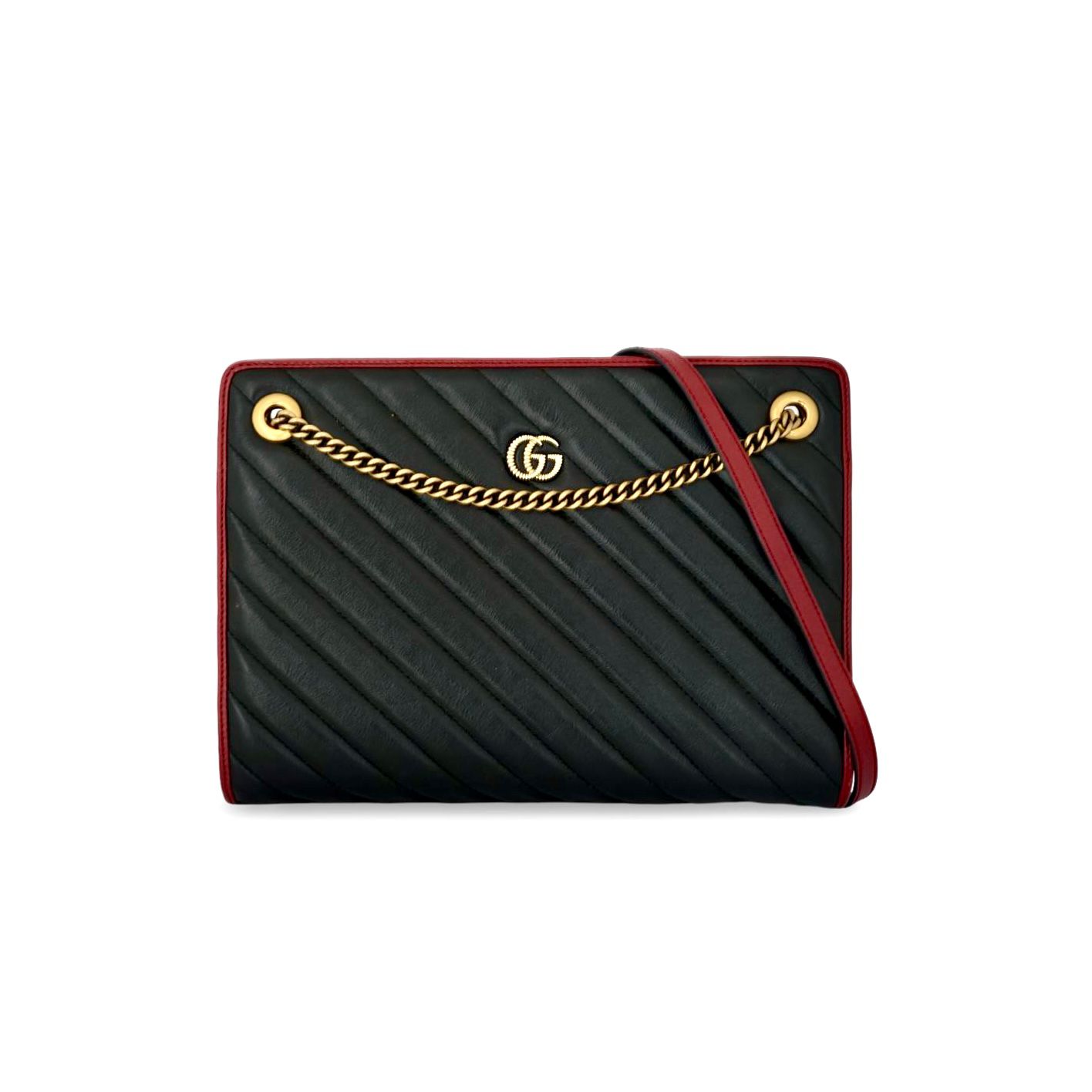 Marmont Slim Shoulder Leather Black Red