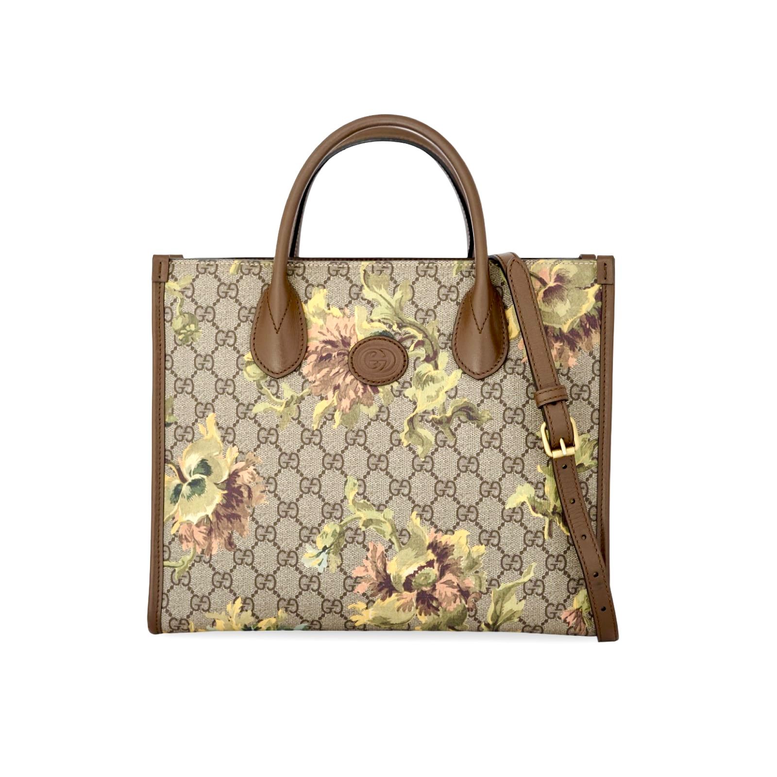 Vertical Tote Supreme Canvas Brown Flora