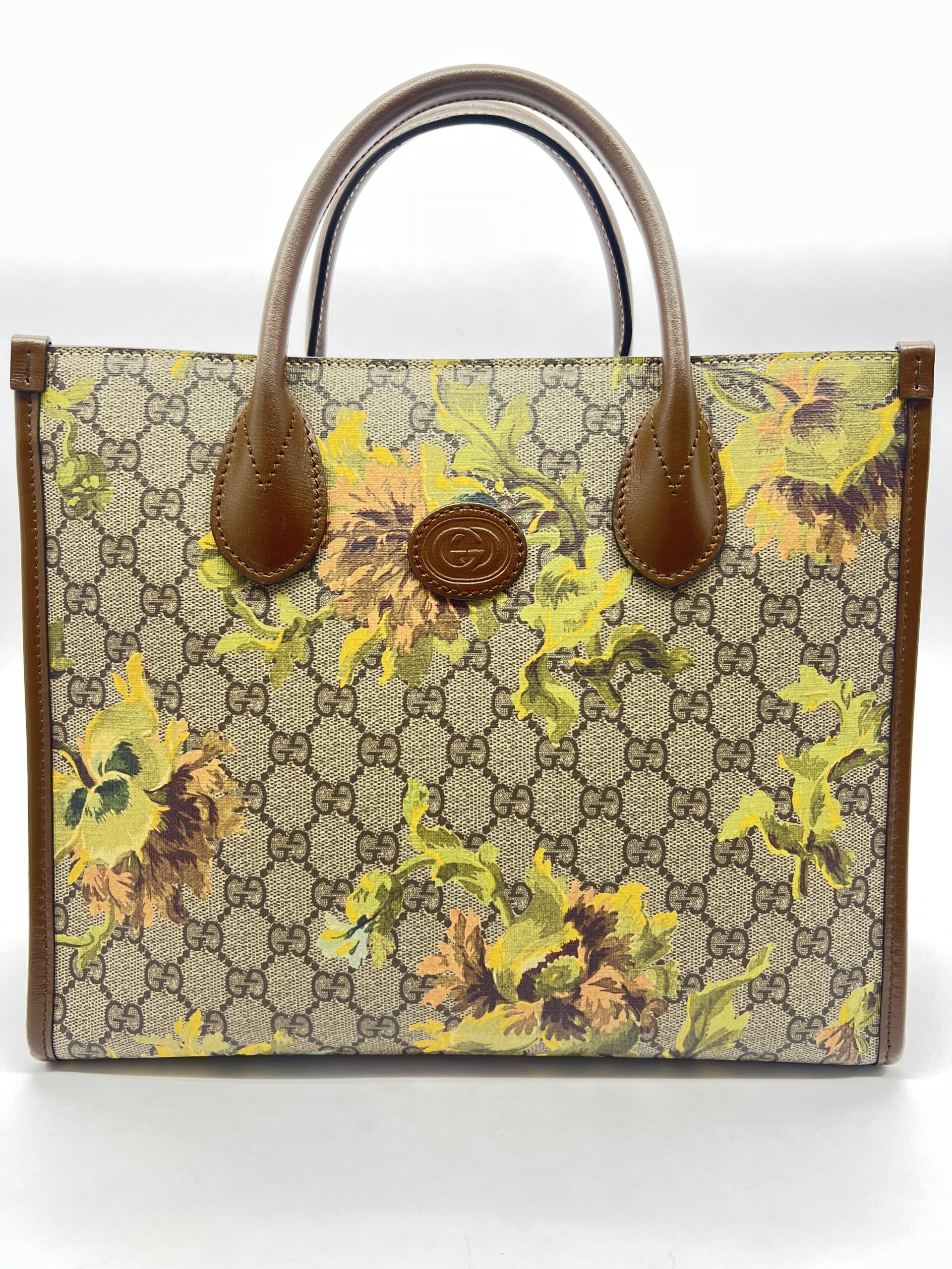 Vertical Tote Supreme Canvas Brown Flora