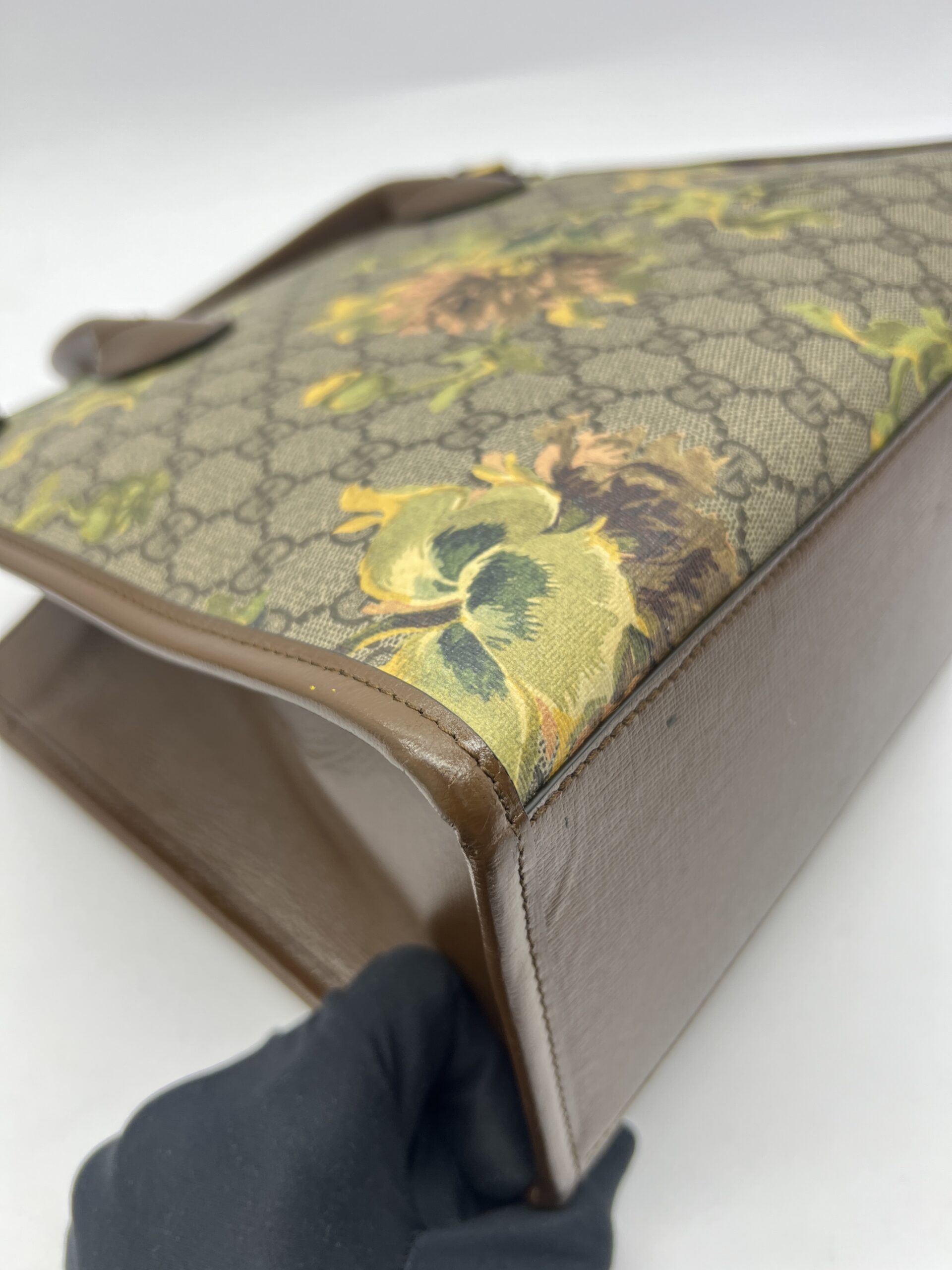 Vertical Tote Supreme Canvas Brown Flora