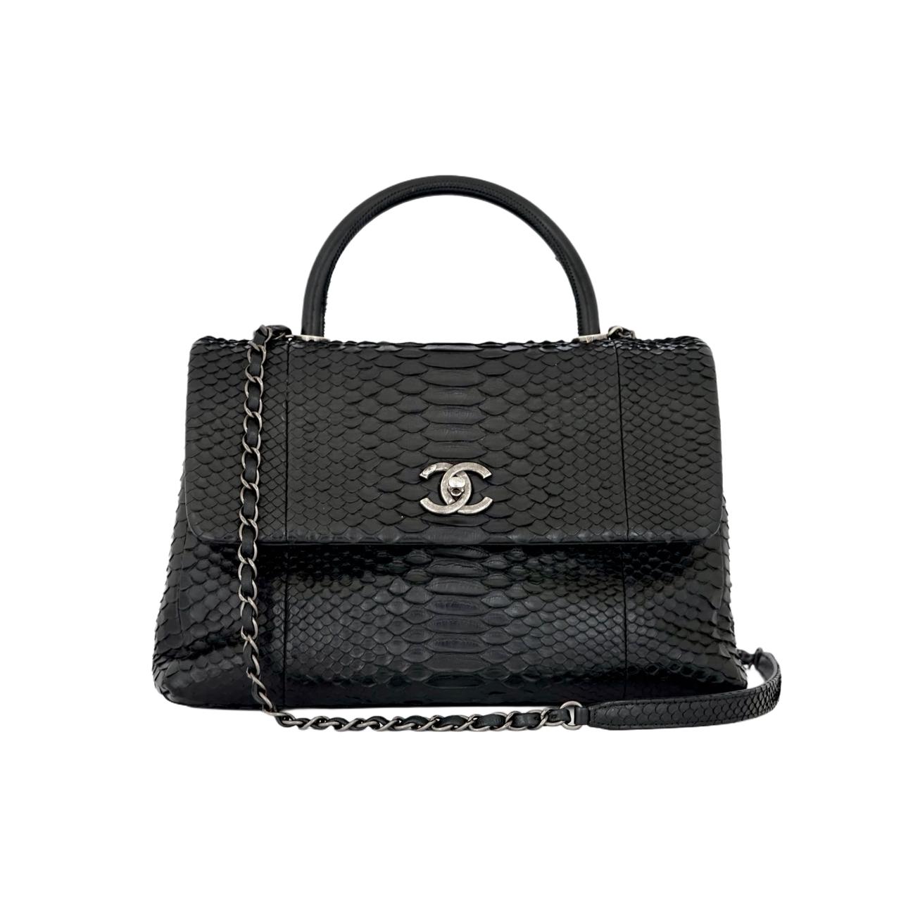 Coco Handle Large Python Black
