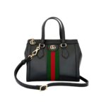 Small Ophidia Web Handle Leather Black