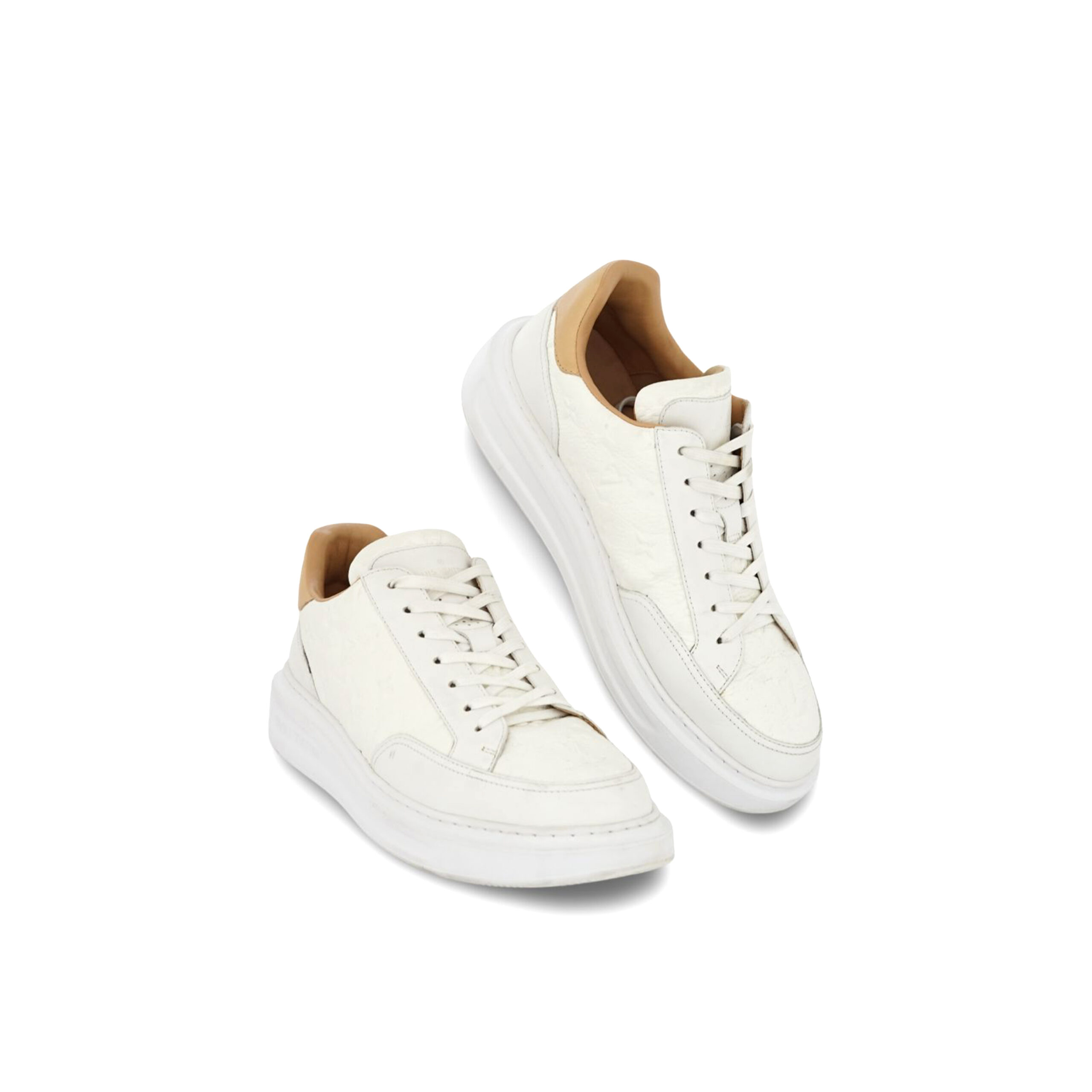 Beverly Hills Sneaker Grained Calf Monogram White