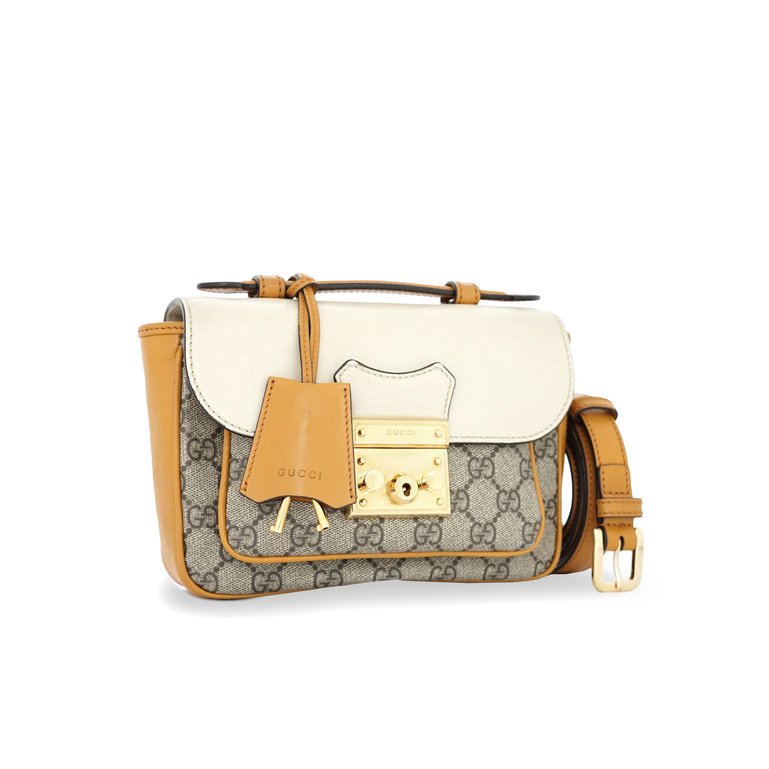 Padlock Slingbag GG Supreme Ivory Saffran