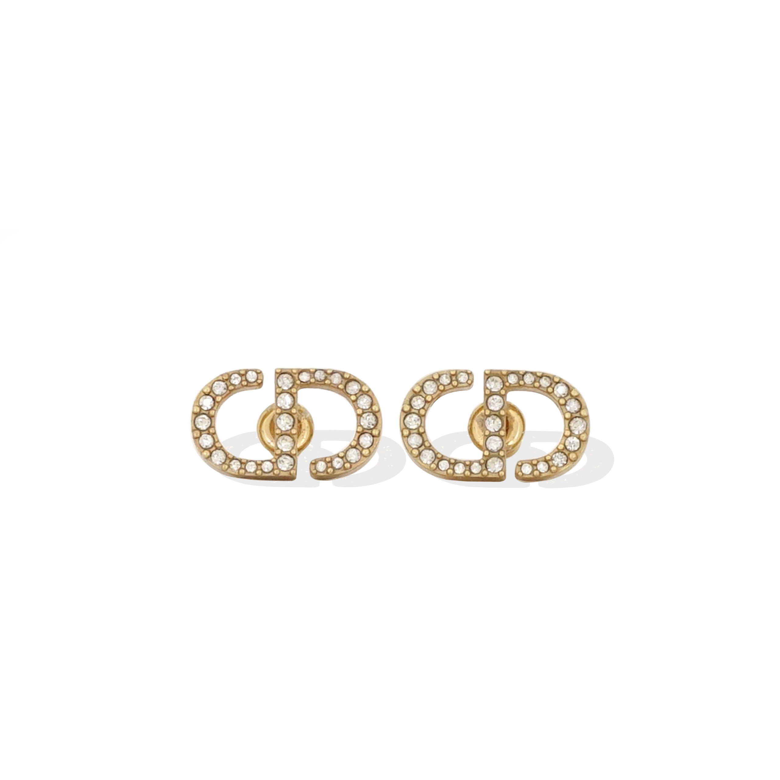 CD Earrings Gold Crystal