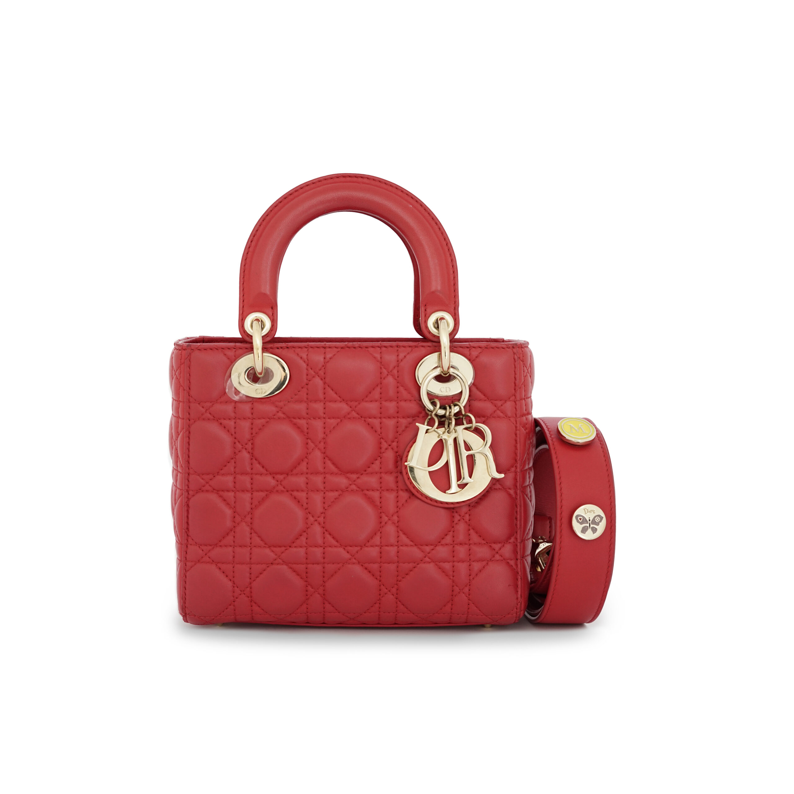 Lady Dior Small Lambskin Red