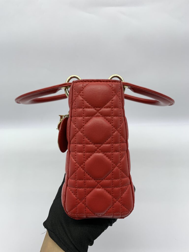Lady Dior Small Lambskin Red