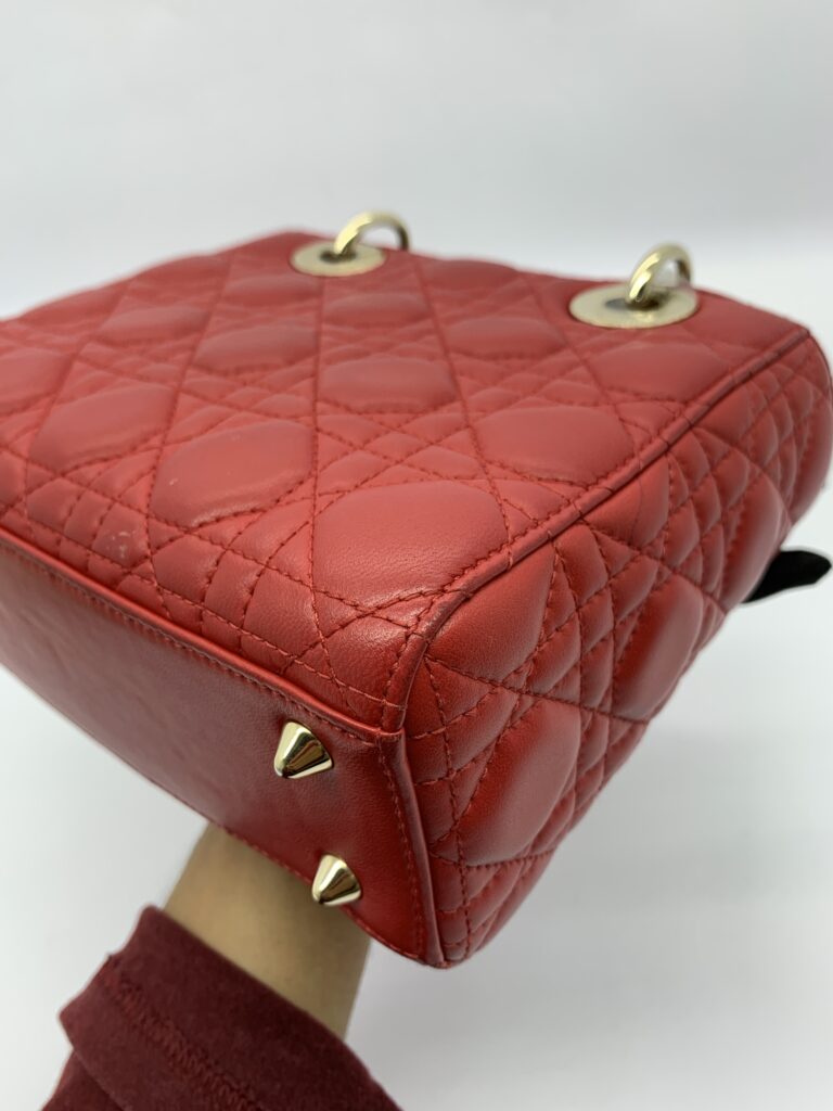 Lady Dior Small Lambskin Red