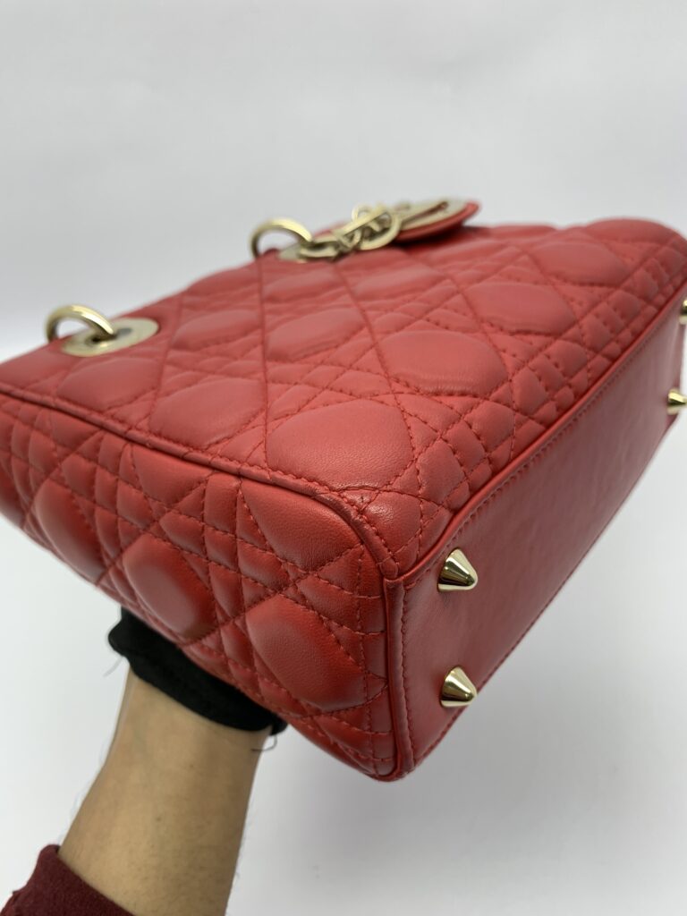 Lady Dior Small Lambskin Red