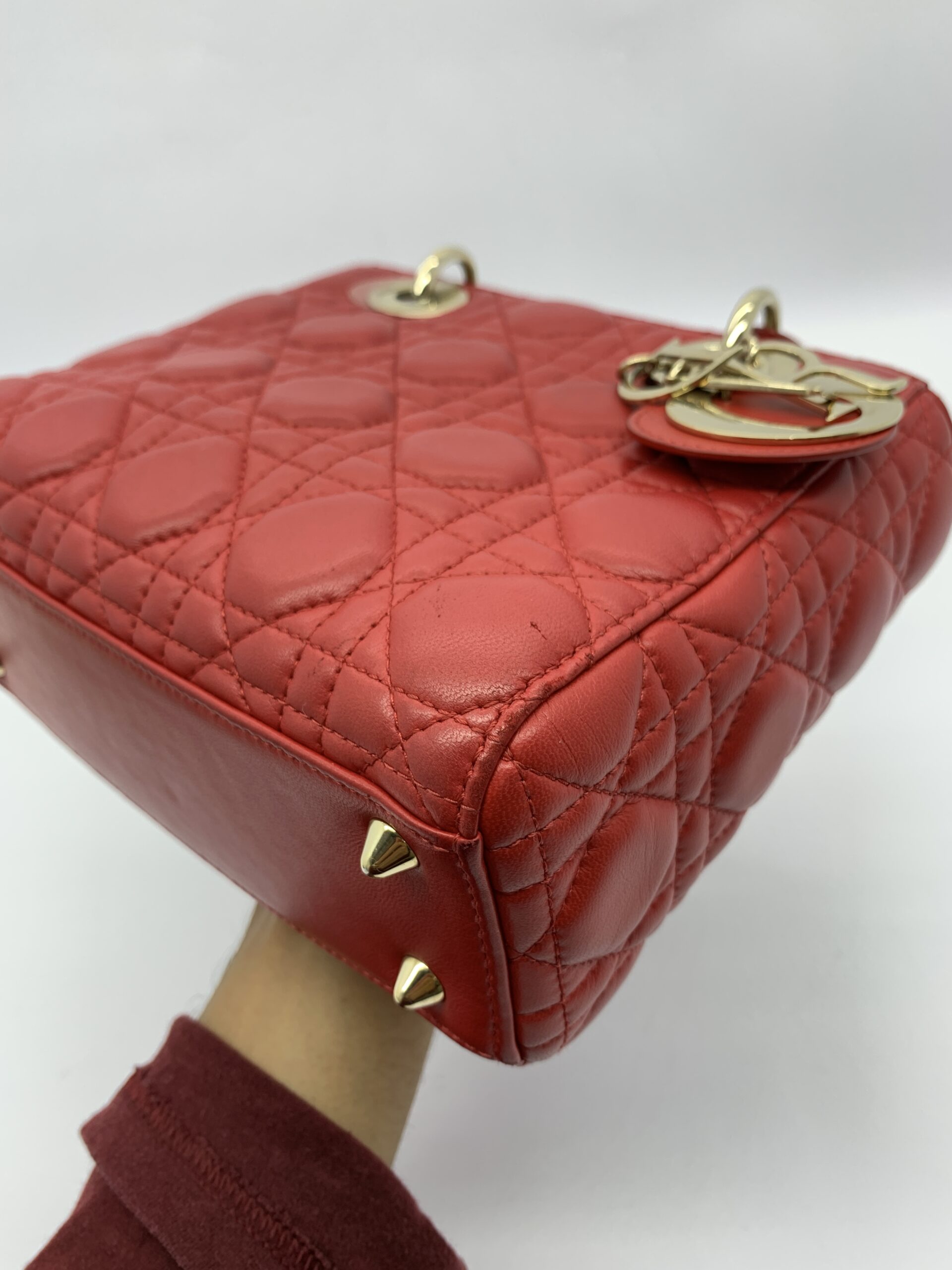 Lady Dior Small Lambskin Red