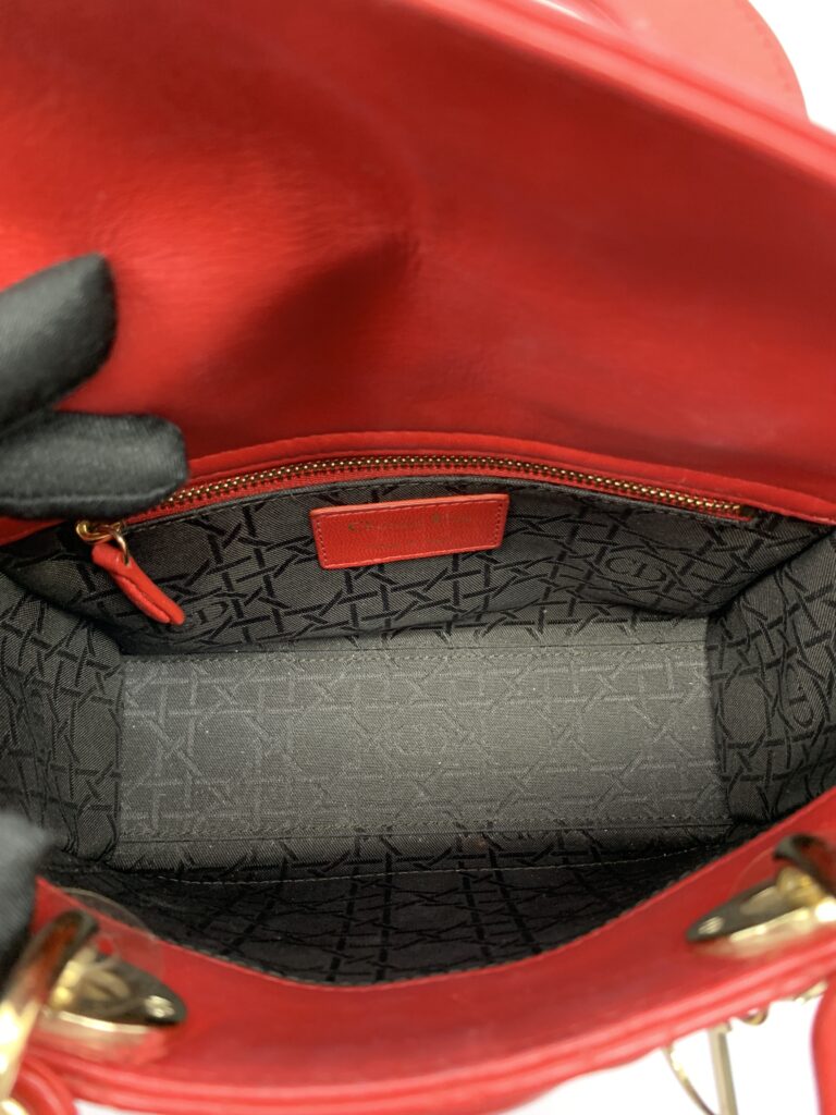 Lady Dior Small Lambskin Red