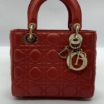 Lady Dior Small Lambskin Red