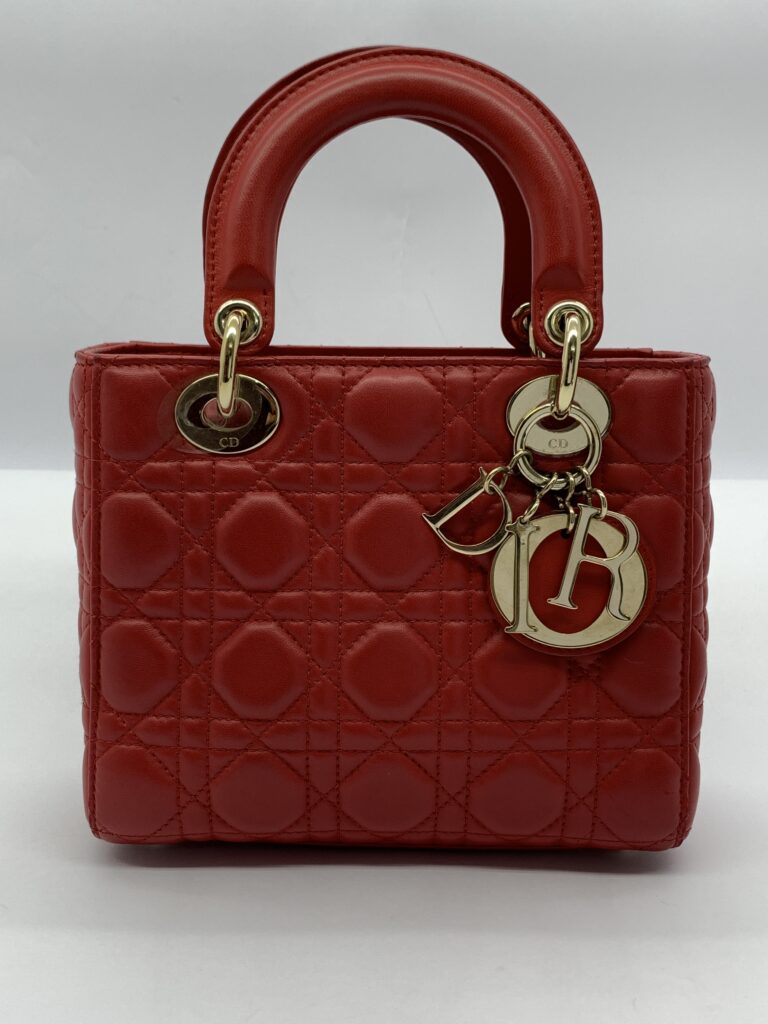 Lady Dior Small Lambskin Red