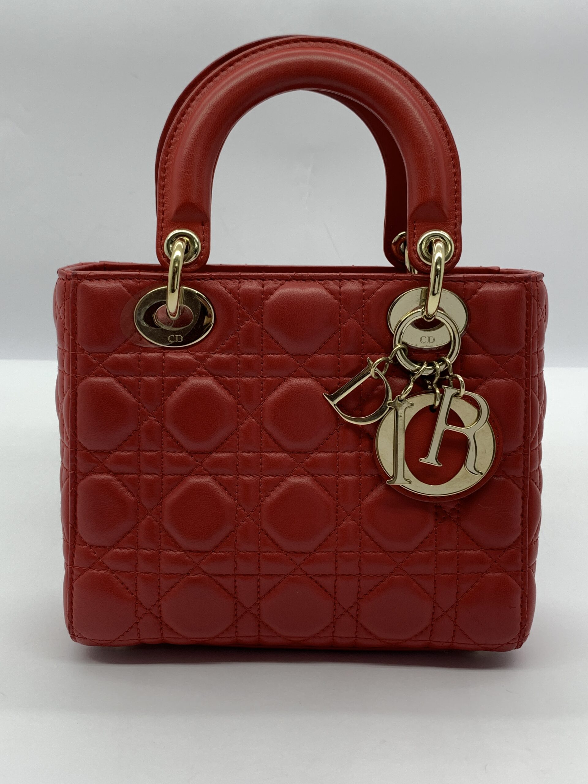 Lady Dior Small Lambskin Red