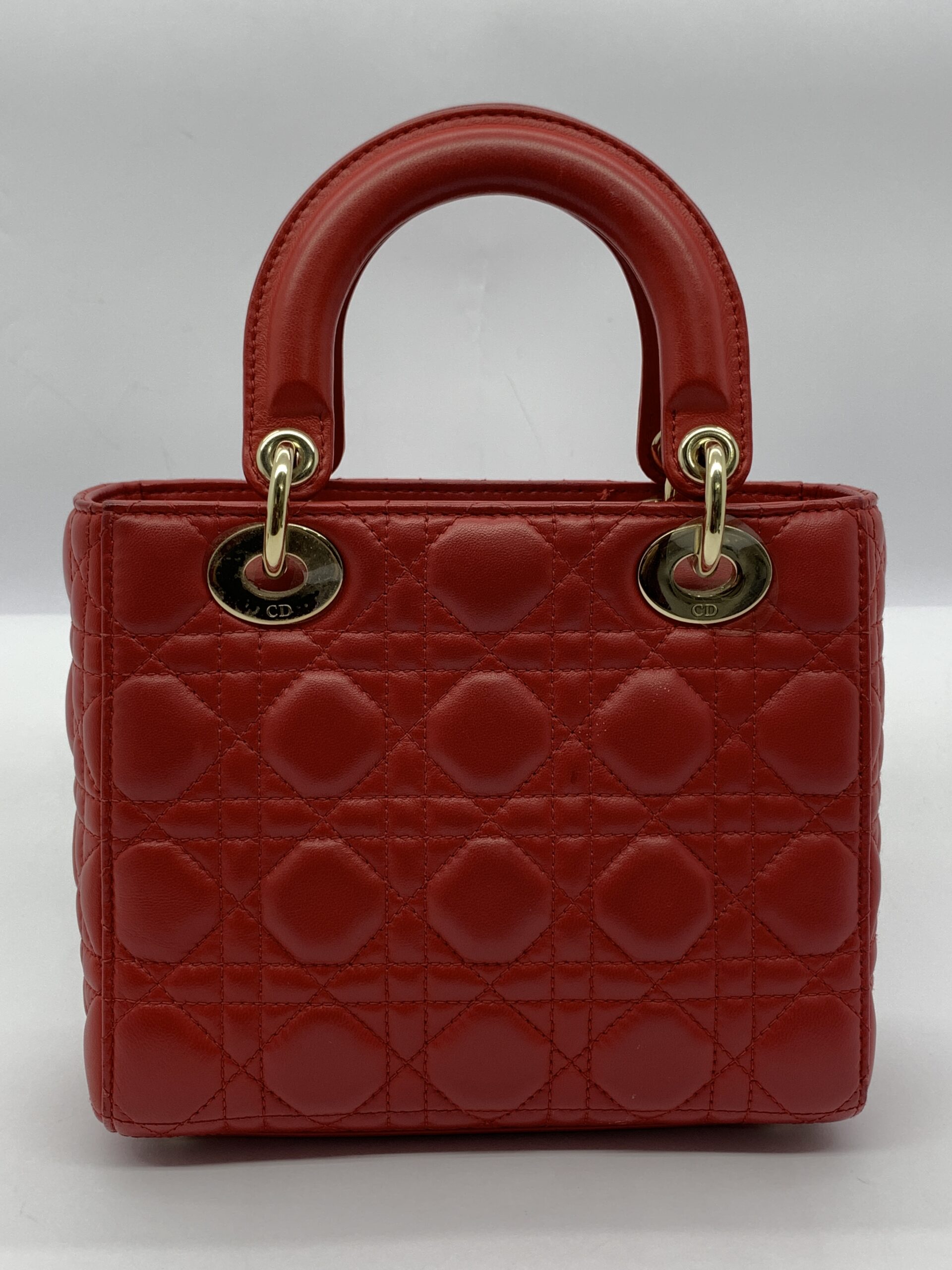 Lady Dior Small Lambskin Red