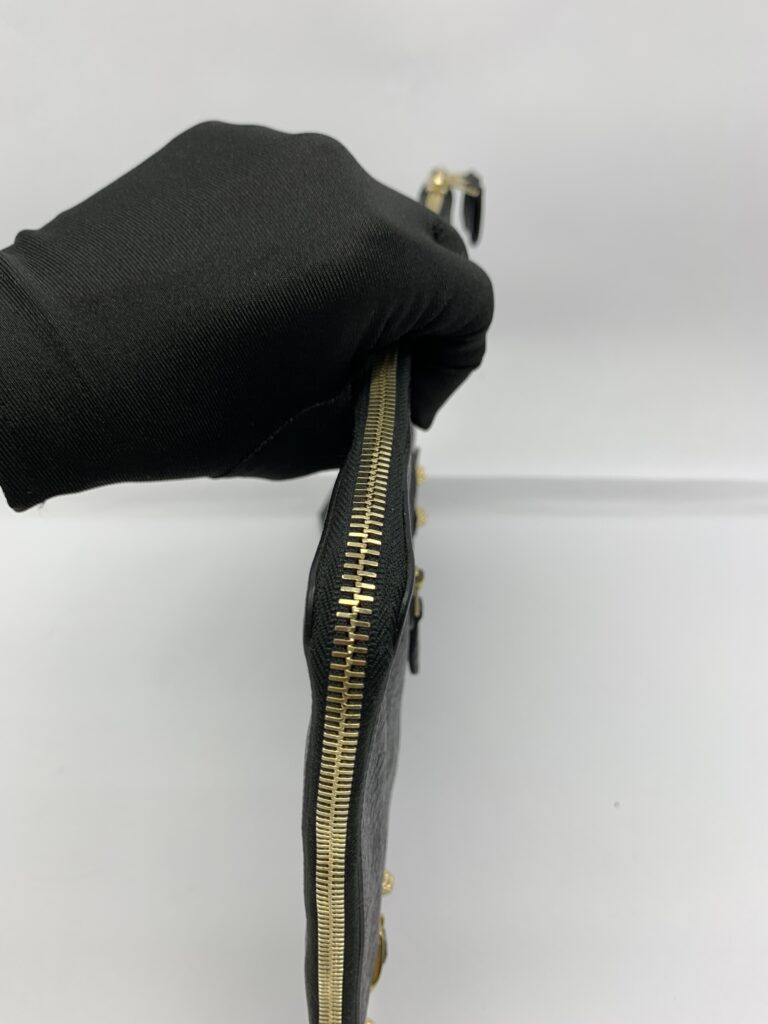 Zip Clutch Black Agneau GHW