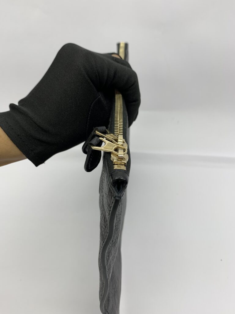 Zip Clutch Black Agneau GHW