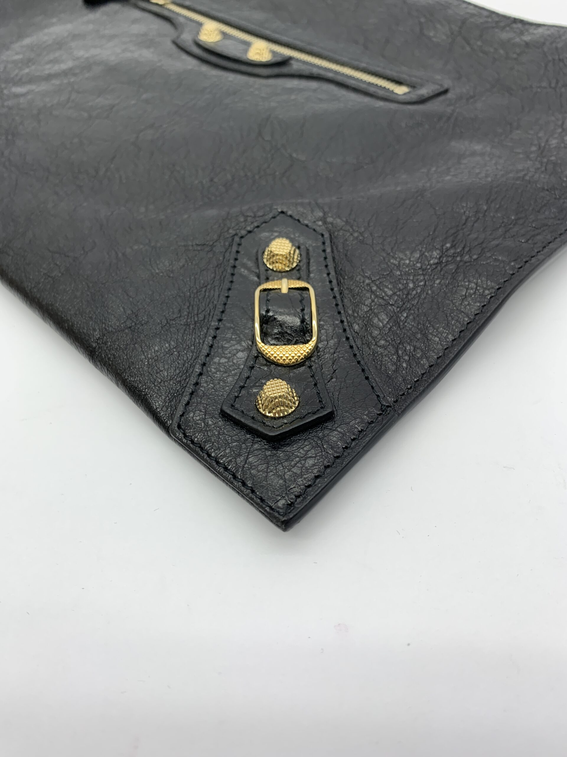 Zip Clutch Black Agneau GHW