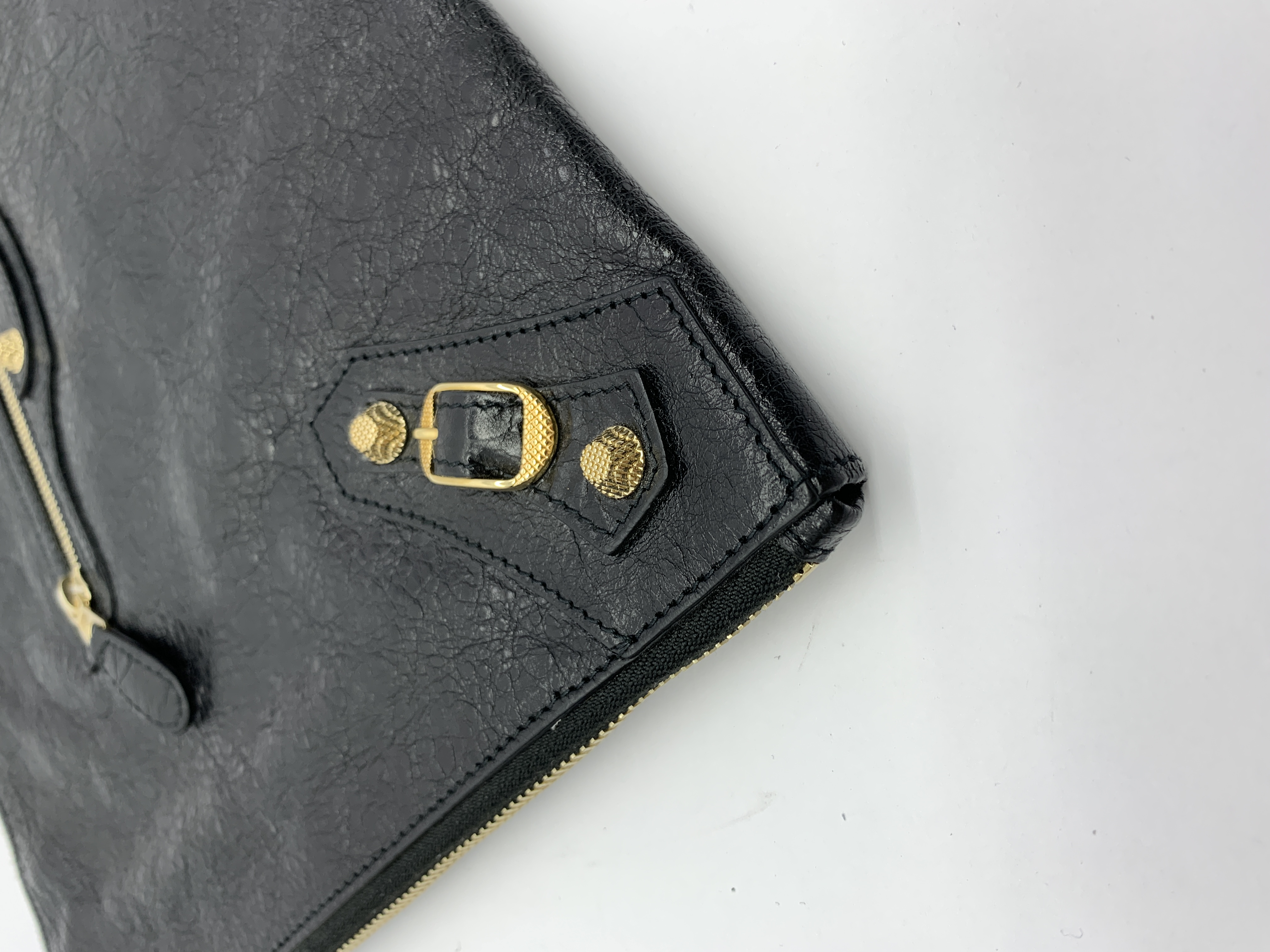 Zip Clutch Black Agneau GHW