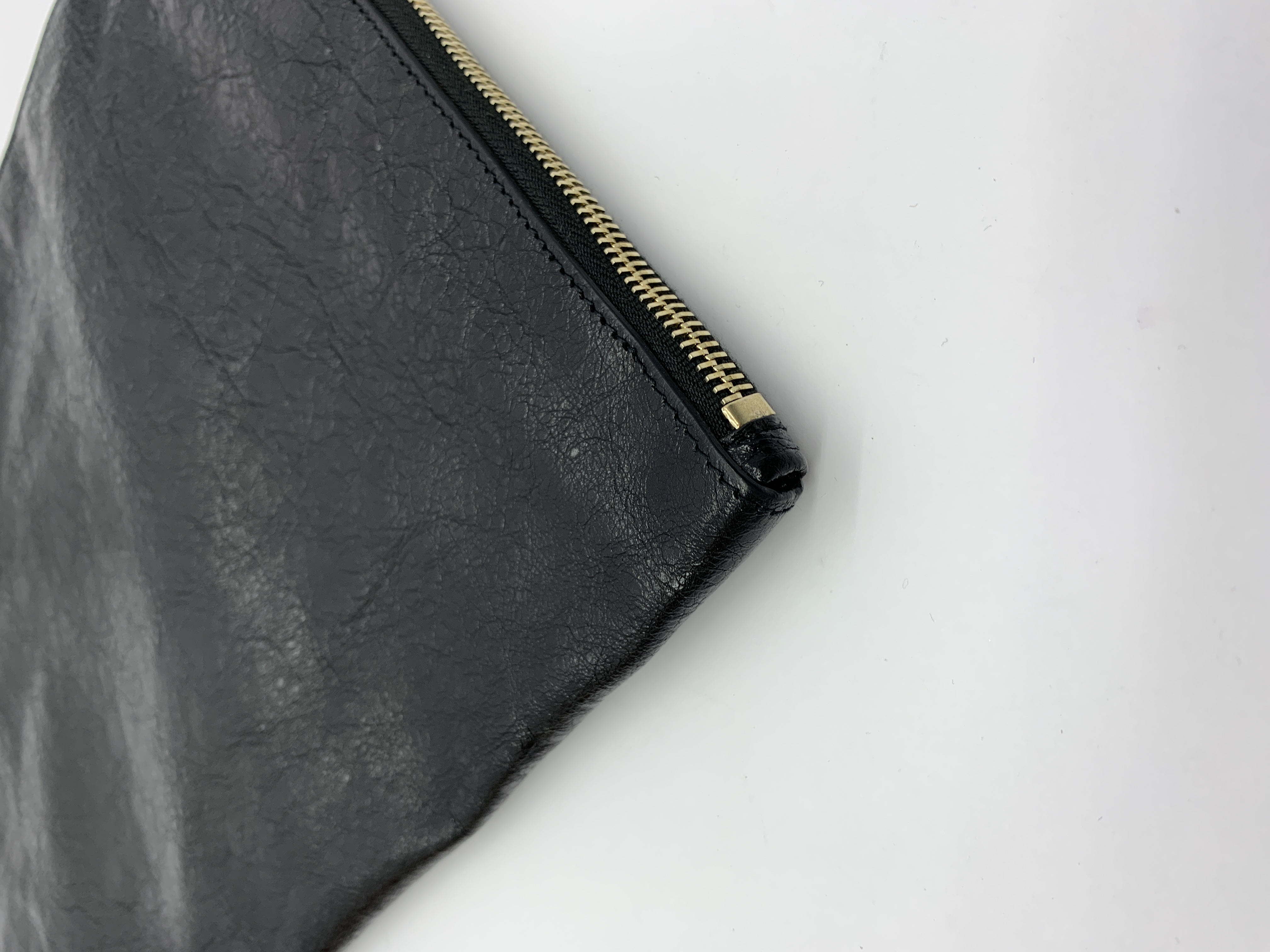 Zip Clutch Black Agneau GHW
