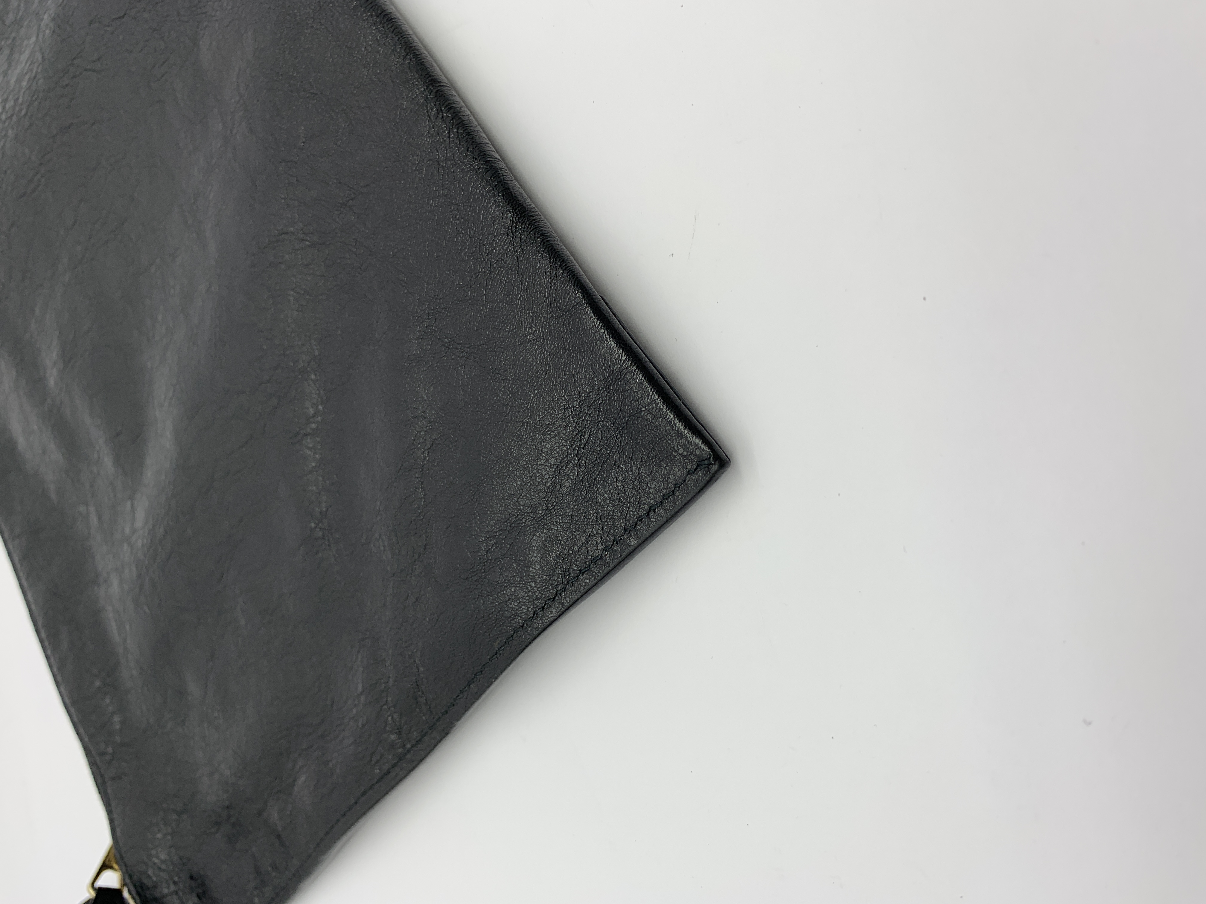 Zip Clutch Black Agneau GHW