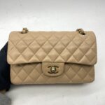 Small Classic Double Flap Lambskin Beige