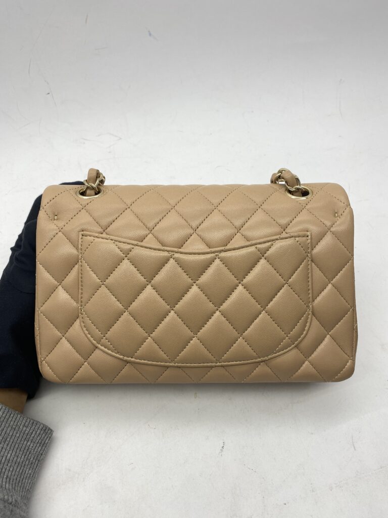 Small Classic Double Flap Lambskin Beige