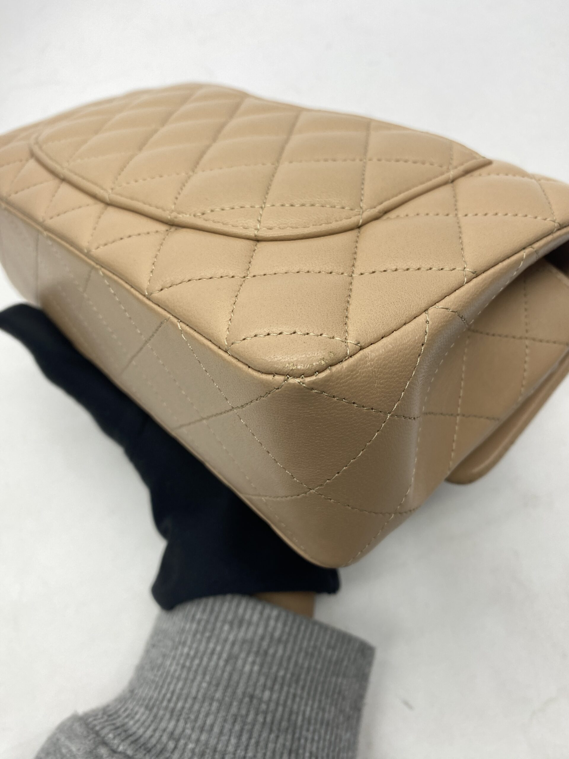 Small Classic Double Flap Lambskin Beige