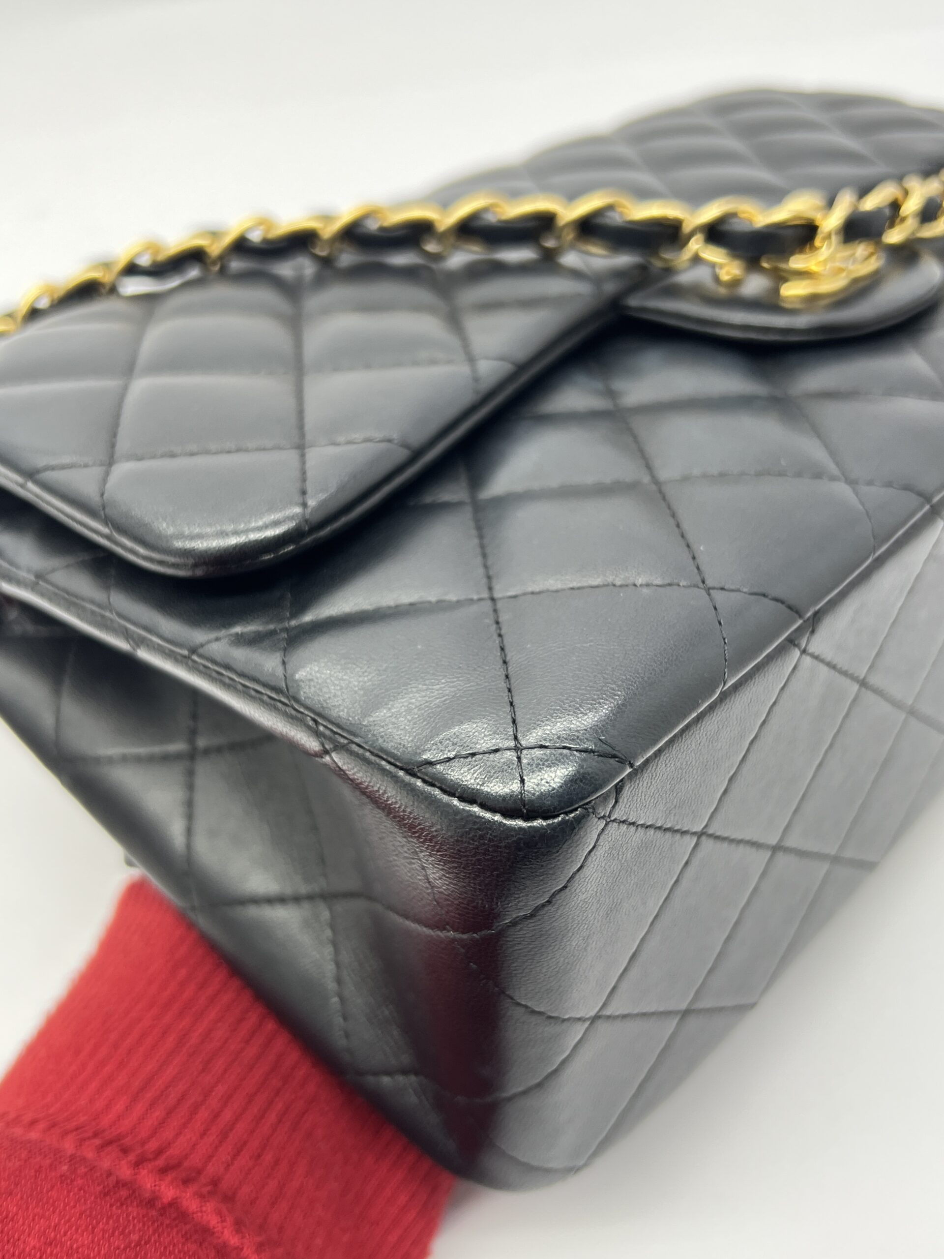 Classic Jumbo D-Flap Lambskin Black