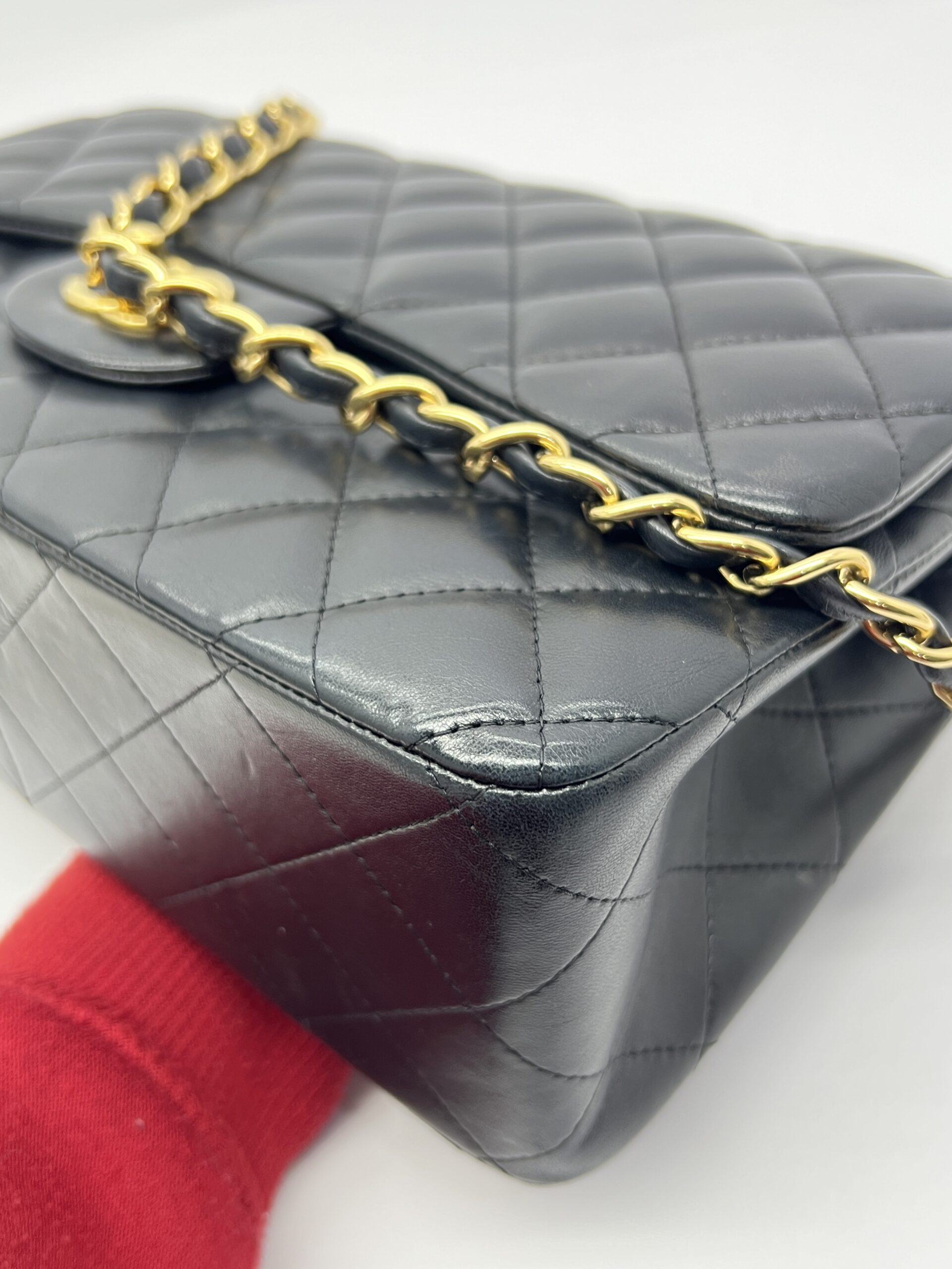 Classic Jumbo D-Flap Lambskin Black