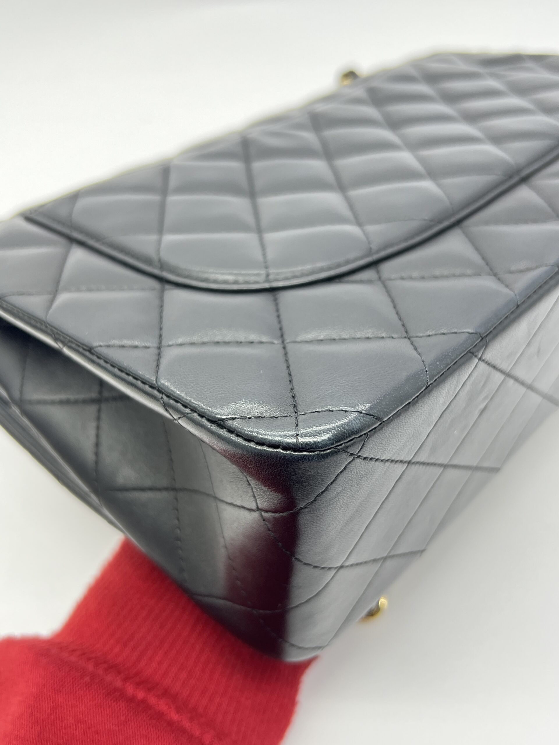 Classic Jumbo D-Flap Lambskin Black