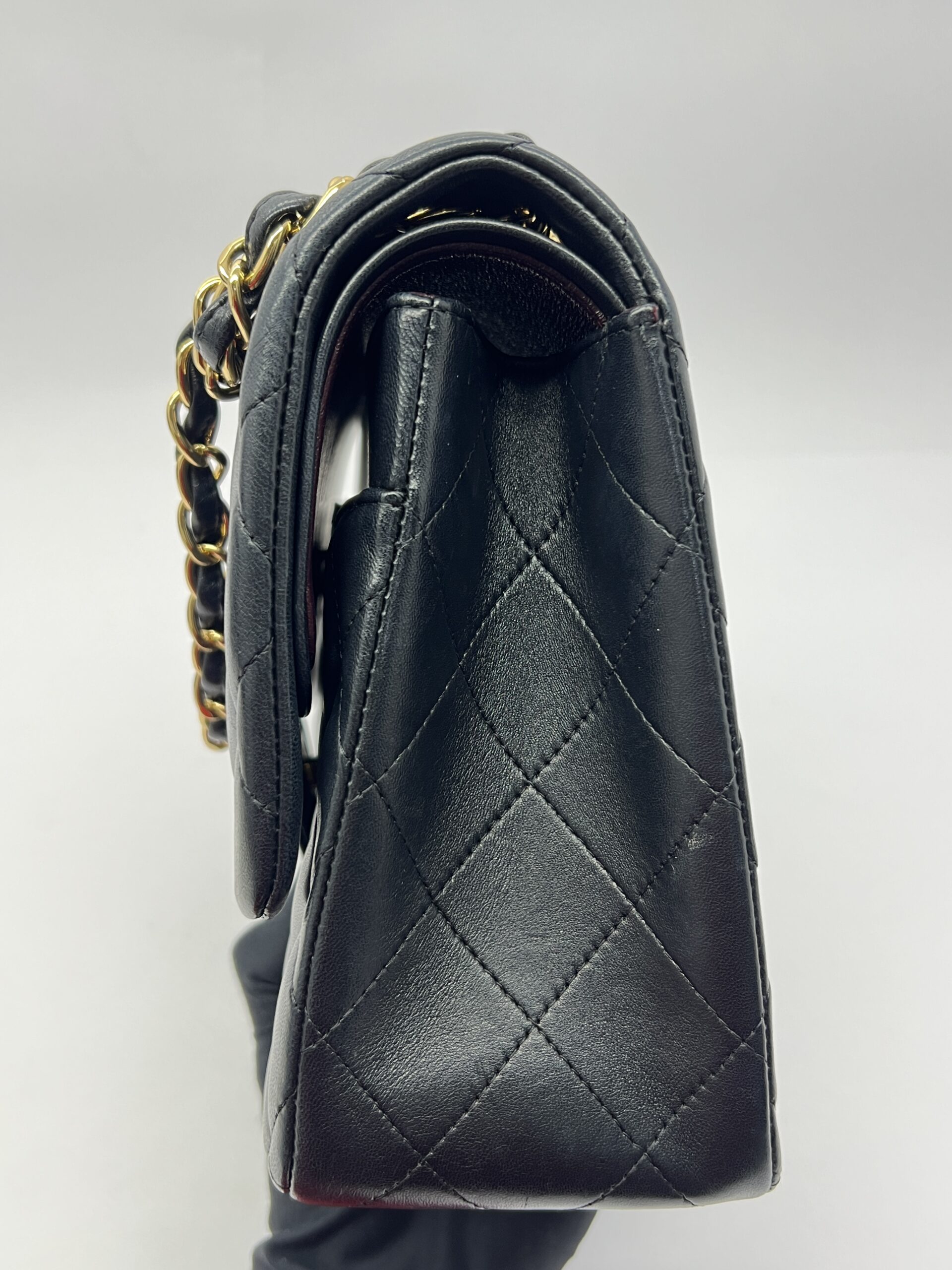Classic Jumbo D-Flap Lambskin Black