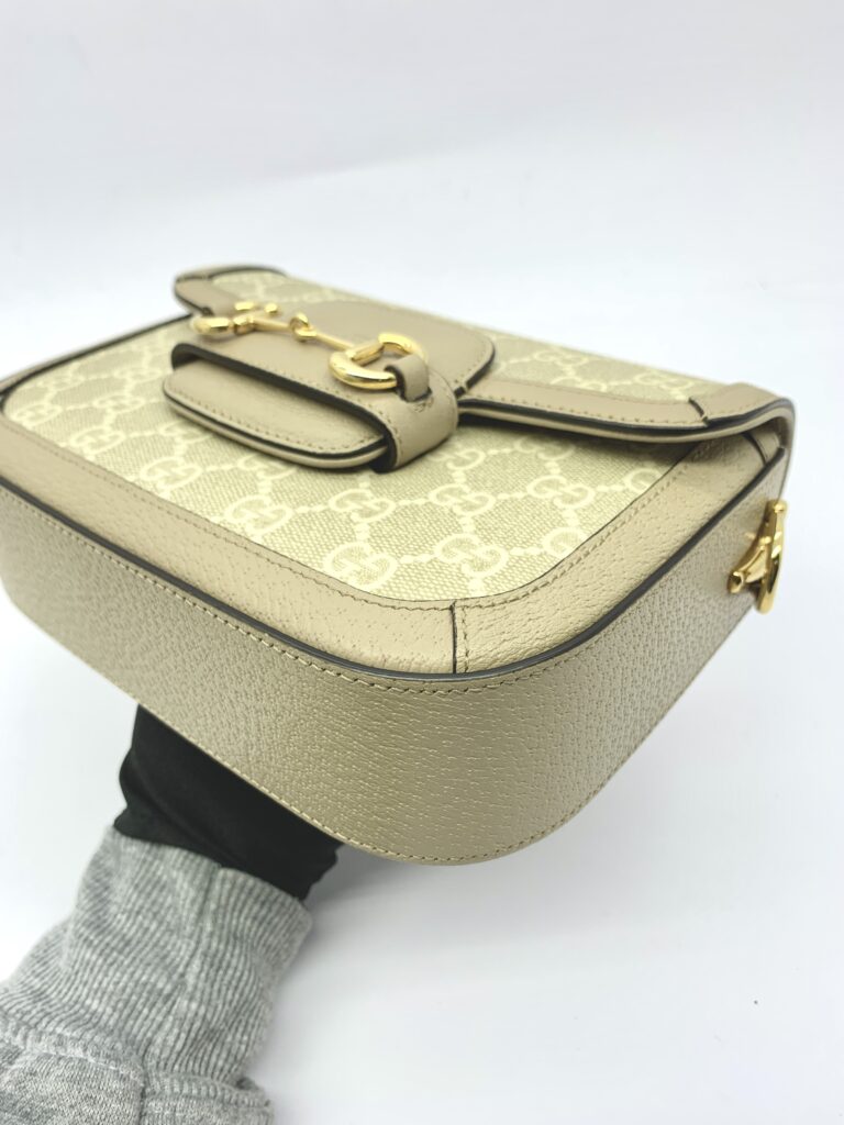 Horsebit 1955 Mini GG Supreme Beige And White