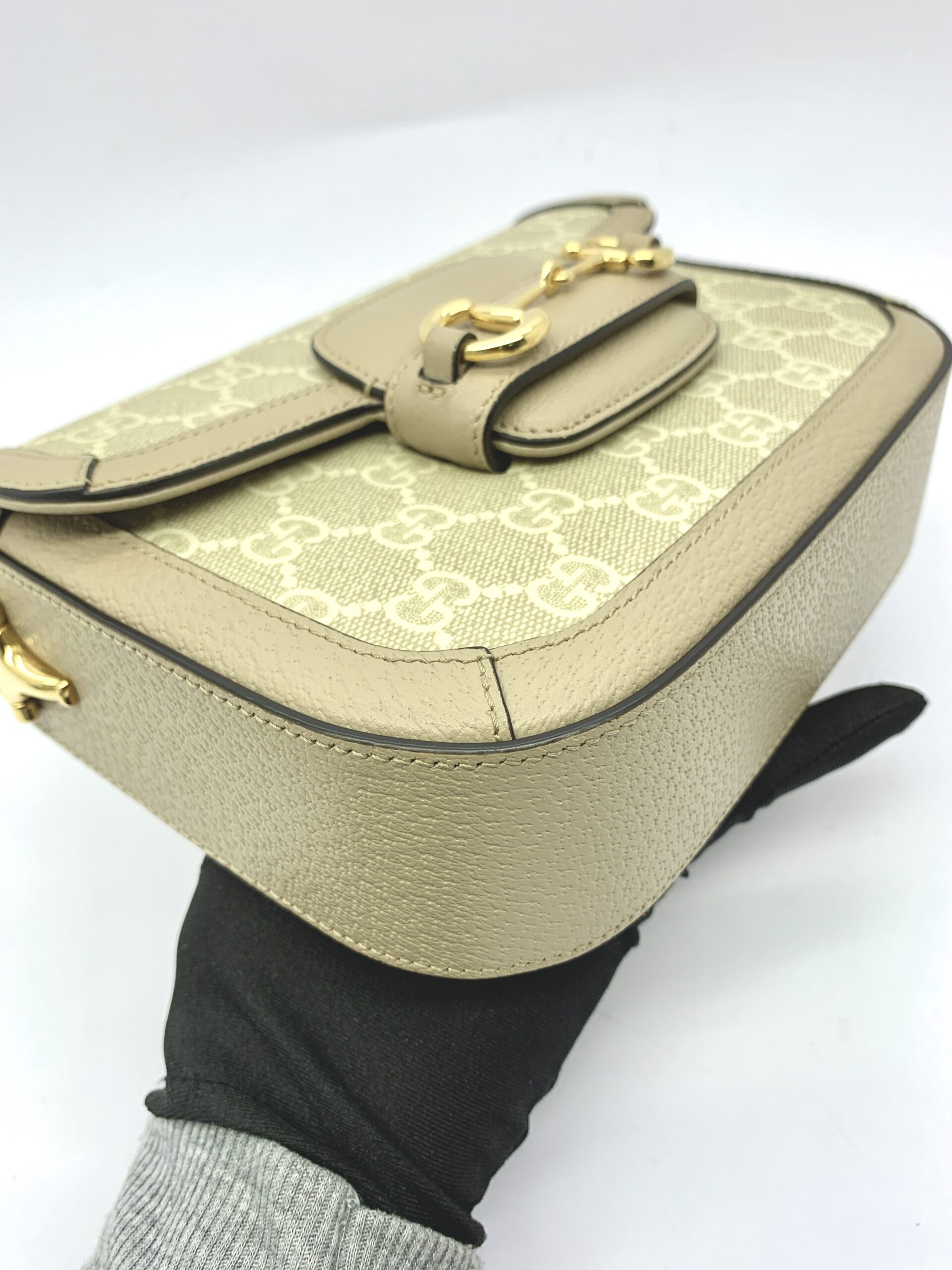 Horsebit 1955 Mini GG Supreme Beige And White