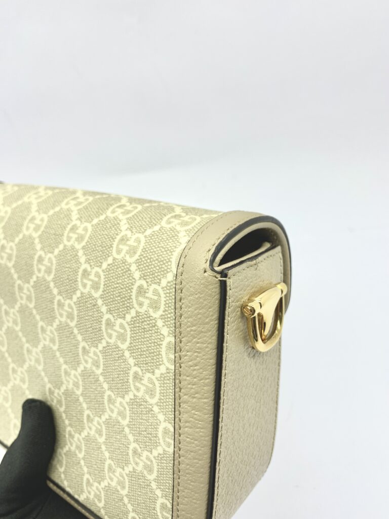 Horsebit 1955 Mini GG Supreme Beige And White