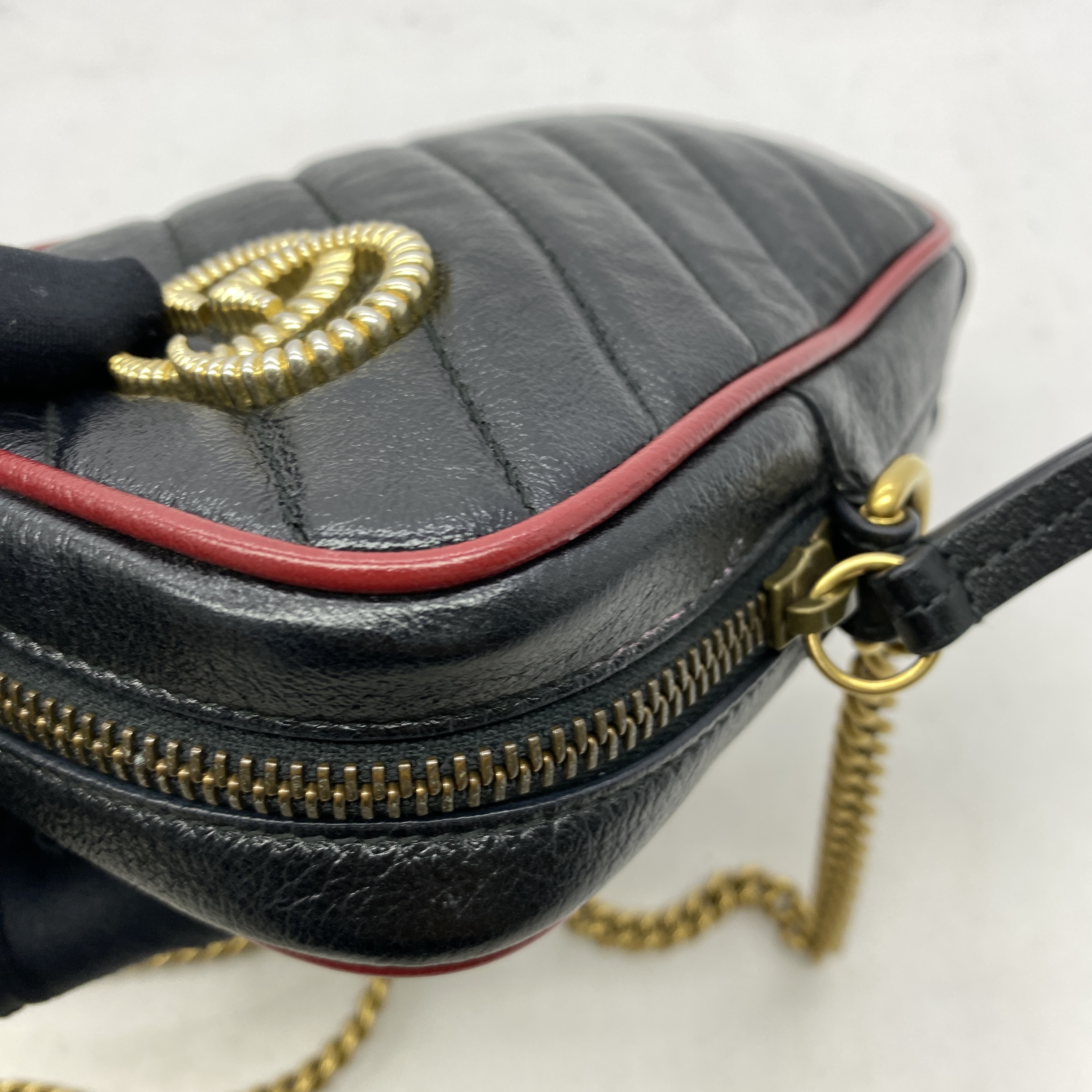 GG Marmont Torchon Phone Bag Black/Red GHW