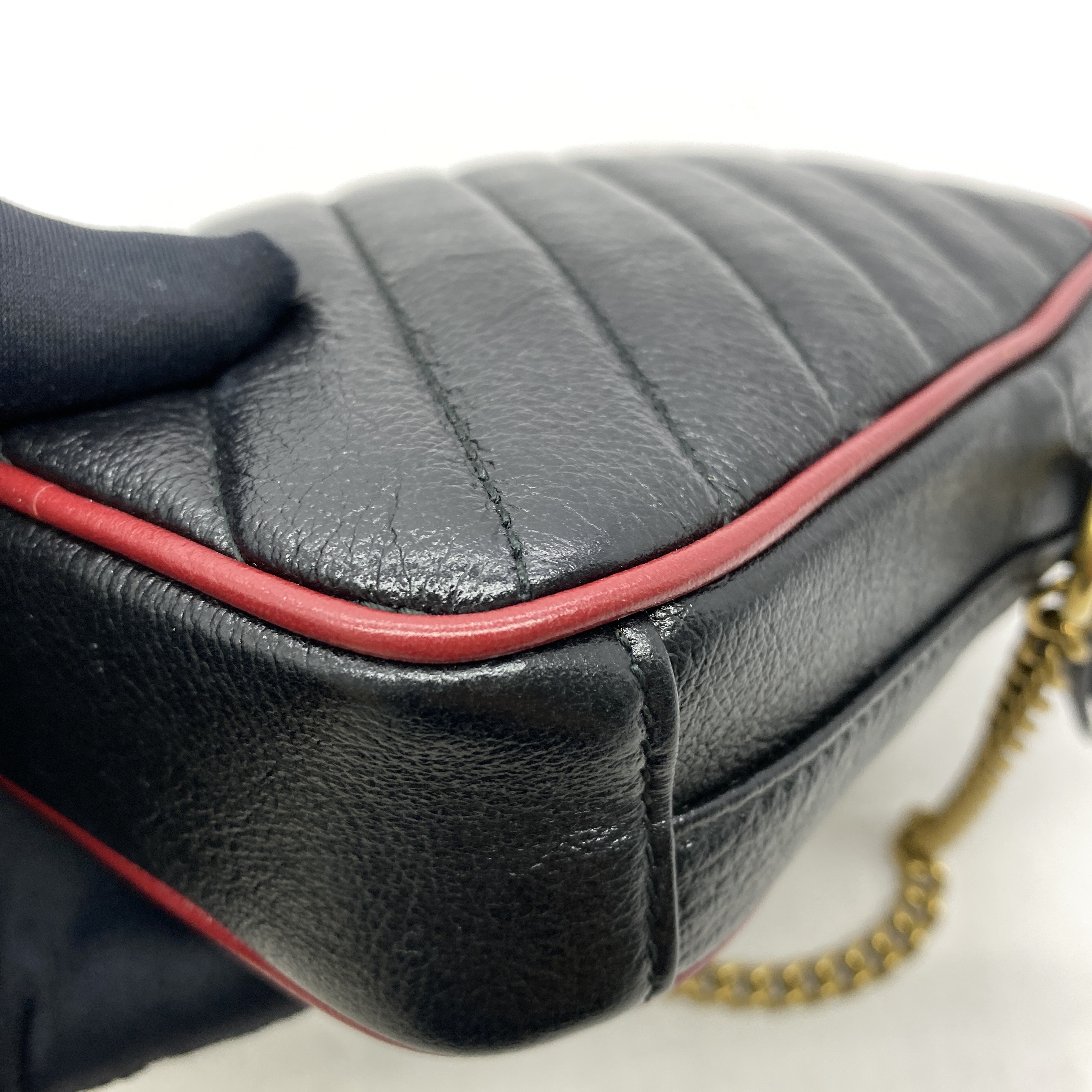 GG Marmont Torchon Phone Bag Black/Red GHW