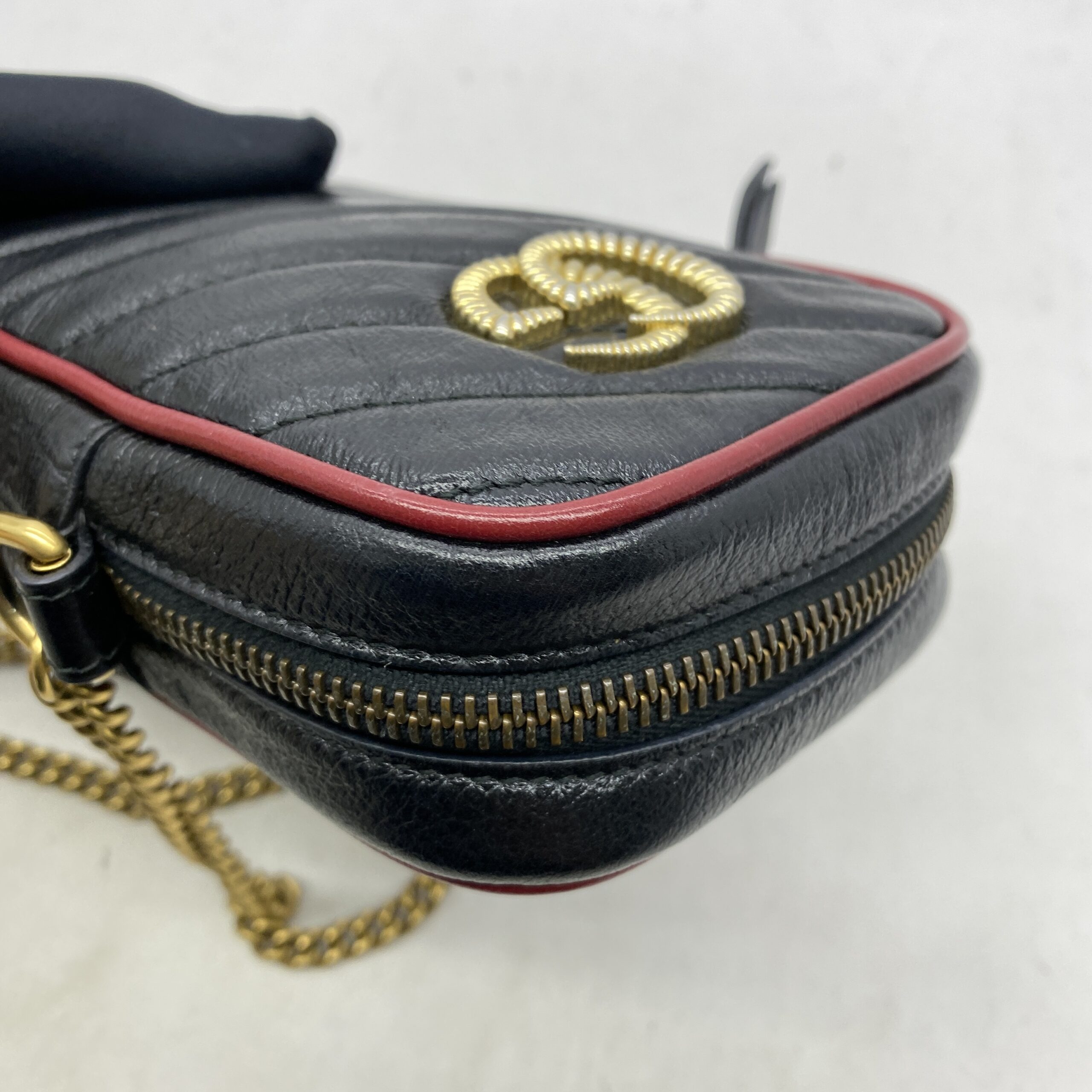 GG Marmont Torchon Phone Bag Black/Red GHW