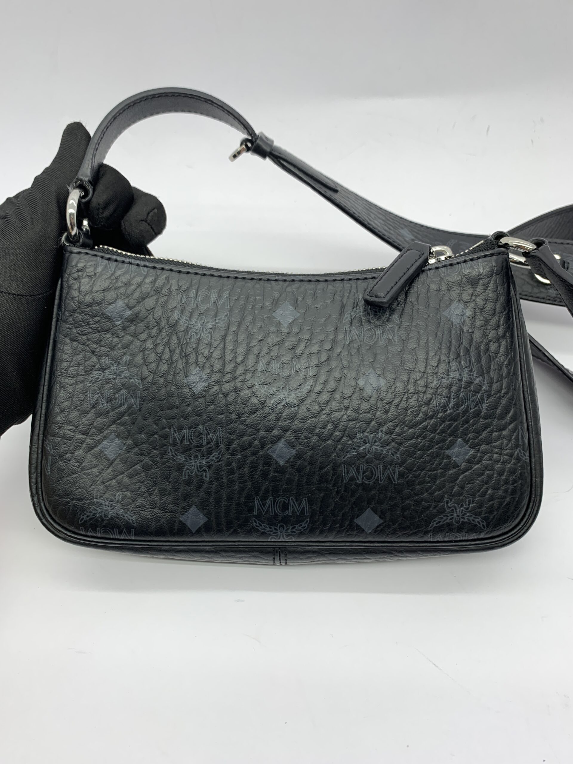 Multipochette Visetos Canvas Black White Cognac