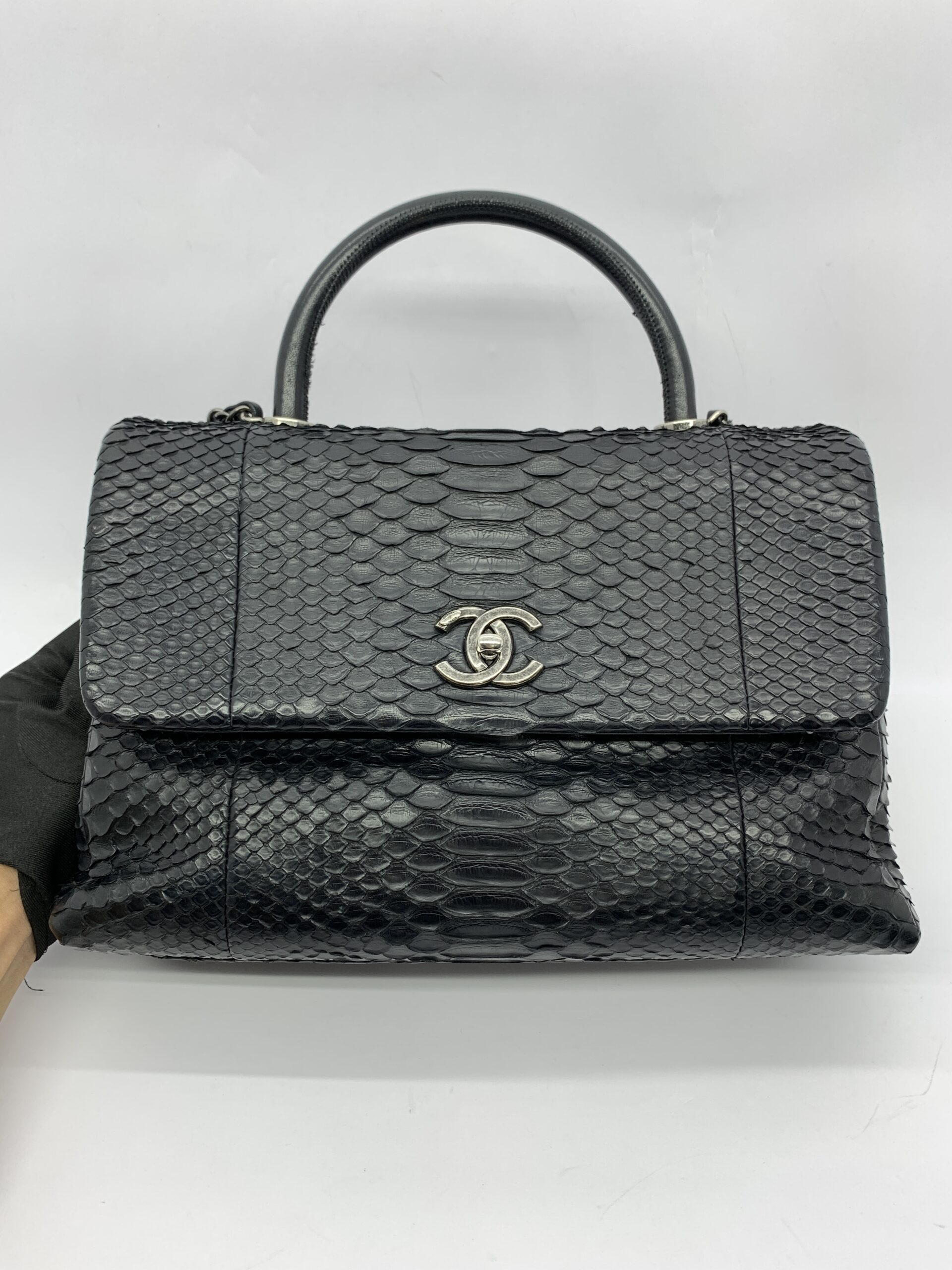 Coco Handle Large Python Black