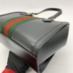 Small Ophidia Web Handle Leather Black