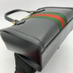 Small Ophidia Web Handle Leather Black