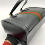 Small Ophidia Web Handle Leather Black