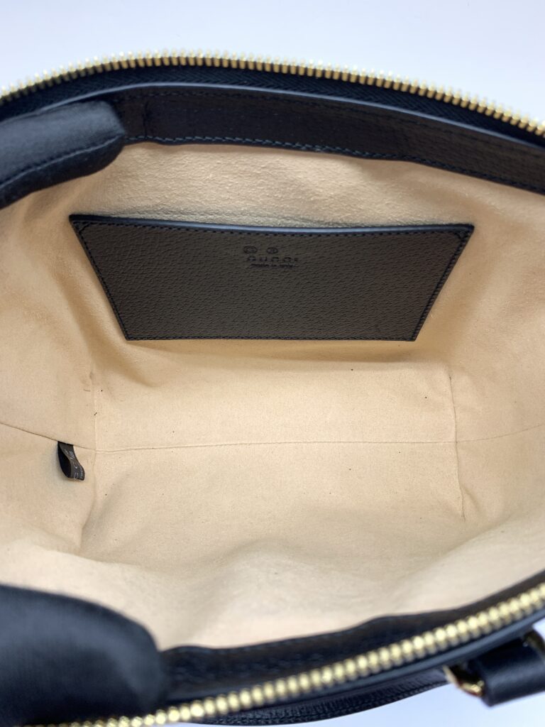 Small Ophidia Web Handle Leather Black