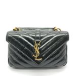 College Woc Black Crackled Leather