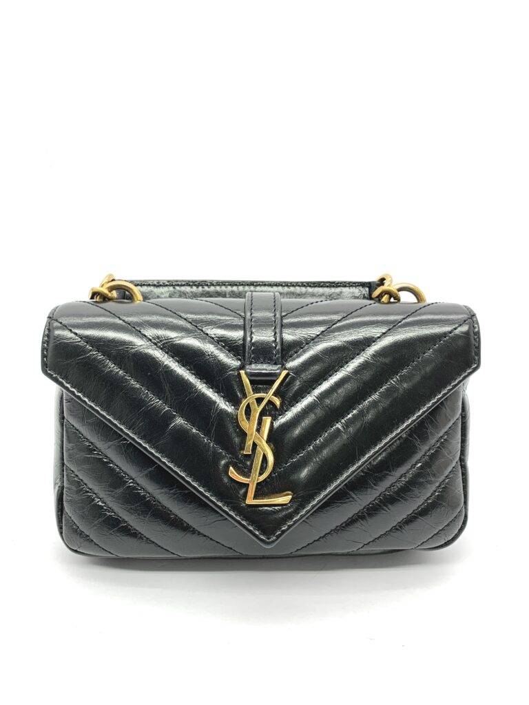 College Woc Black Crackled Leather