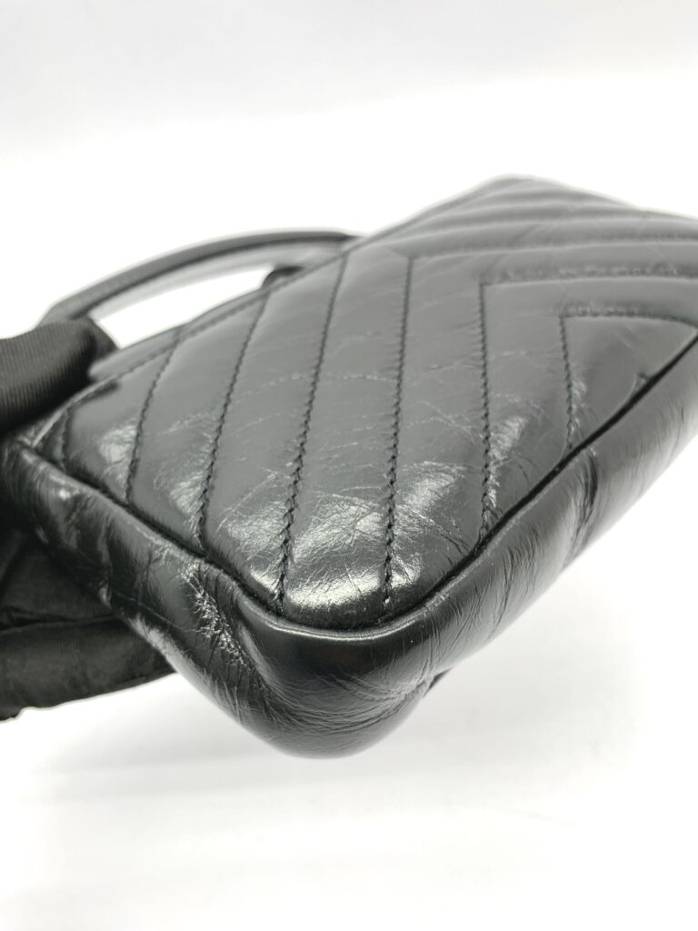 College Woc Black Crackled Leather