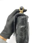 College Woc Black Crackled Leather