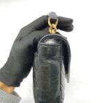 College Woc Black Crackled Leather